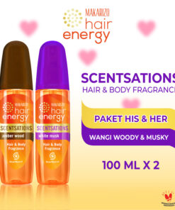 PAKET SPECIAL VALENTINE HIS & HER - Makarizo Hair Energy Scentsations Hair & Body Fragrance 100mL x 2