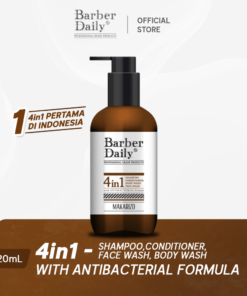 Barber Daily 4in1 220mL - Pertama di Indonesia (Shampoo, Conditioner, FaceWash, and BodyWash)